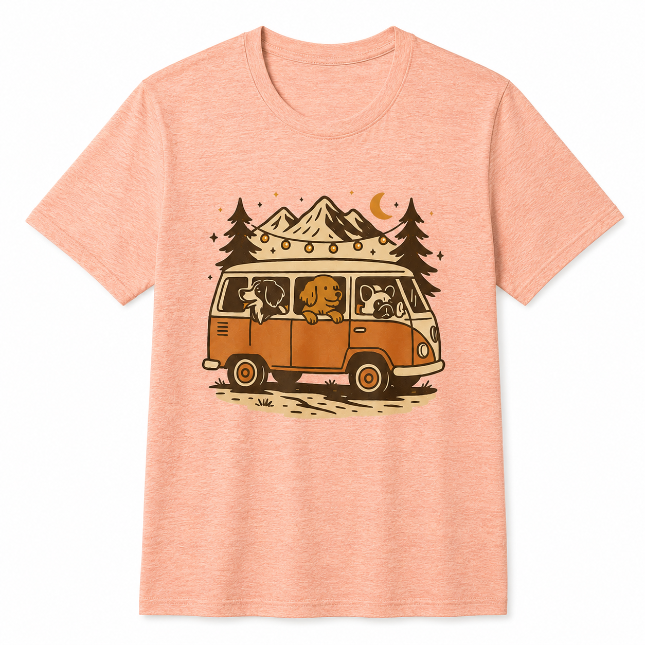 Adventure Dogs Camper Van T-Shirt  Dog Lover Camping Tee