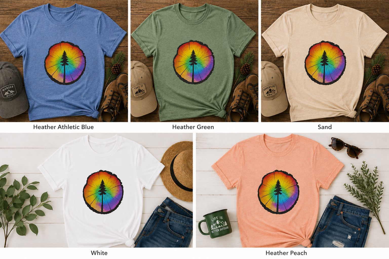 Rooted in Pride Rainbow Tree Ring T-Shirt