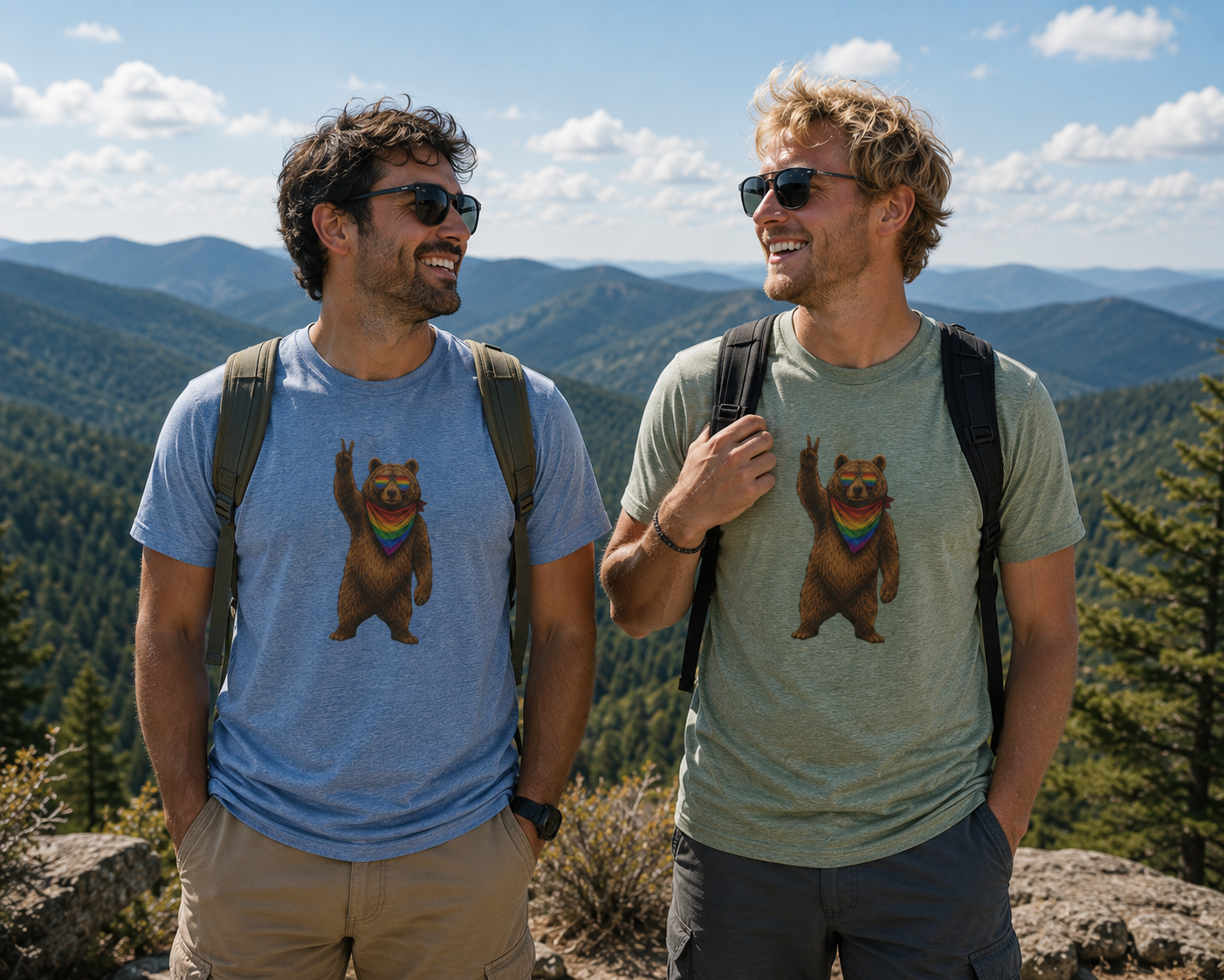 Peace Out Bear Vintage Pride Bear T-Shirt