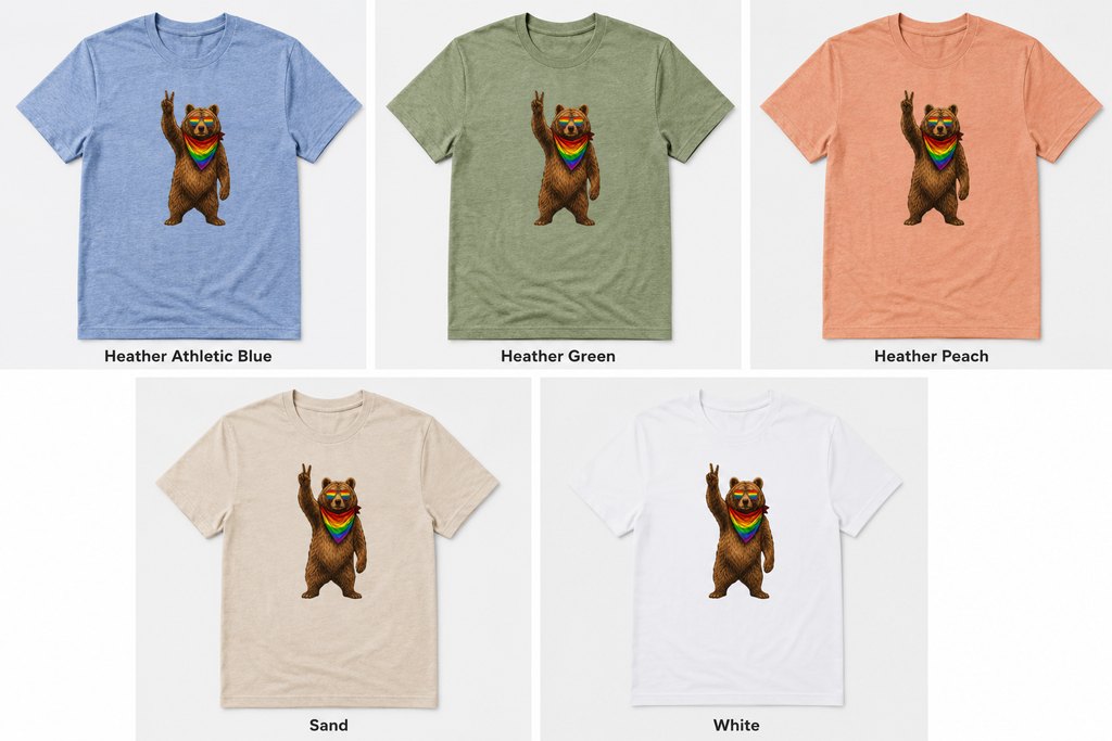 Peace Out Bear Vintage Pride Bear T-Shirt
