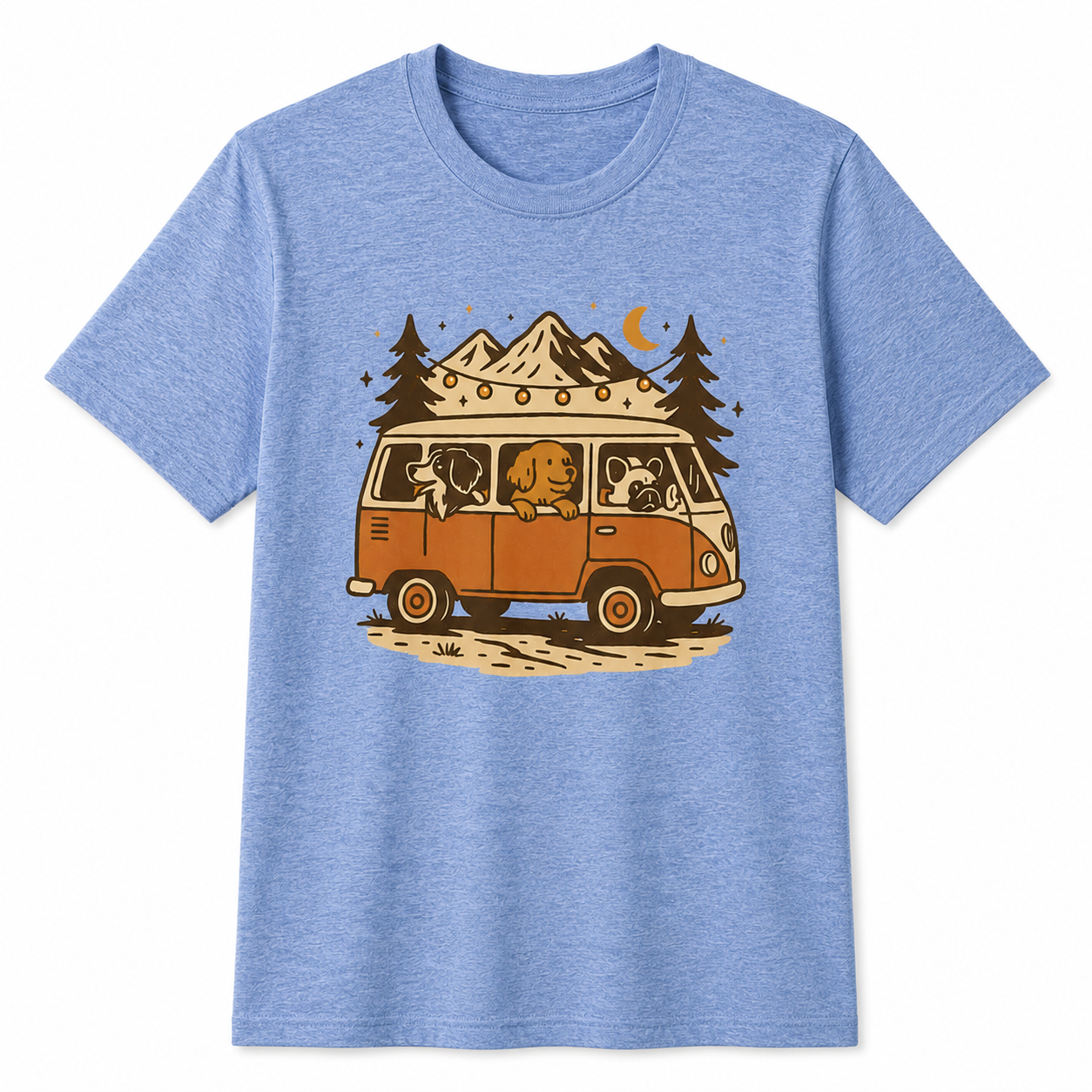 Adventure Dogs Camper Van T-Shirt  Dog Lover Camping Tee