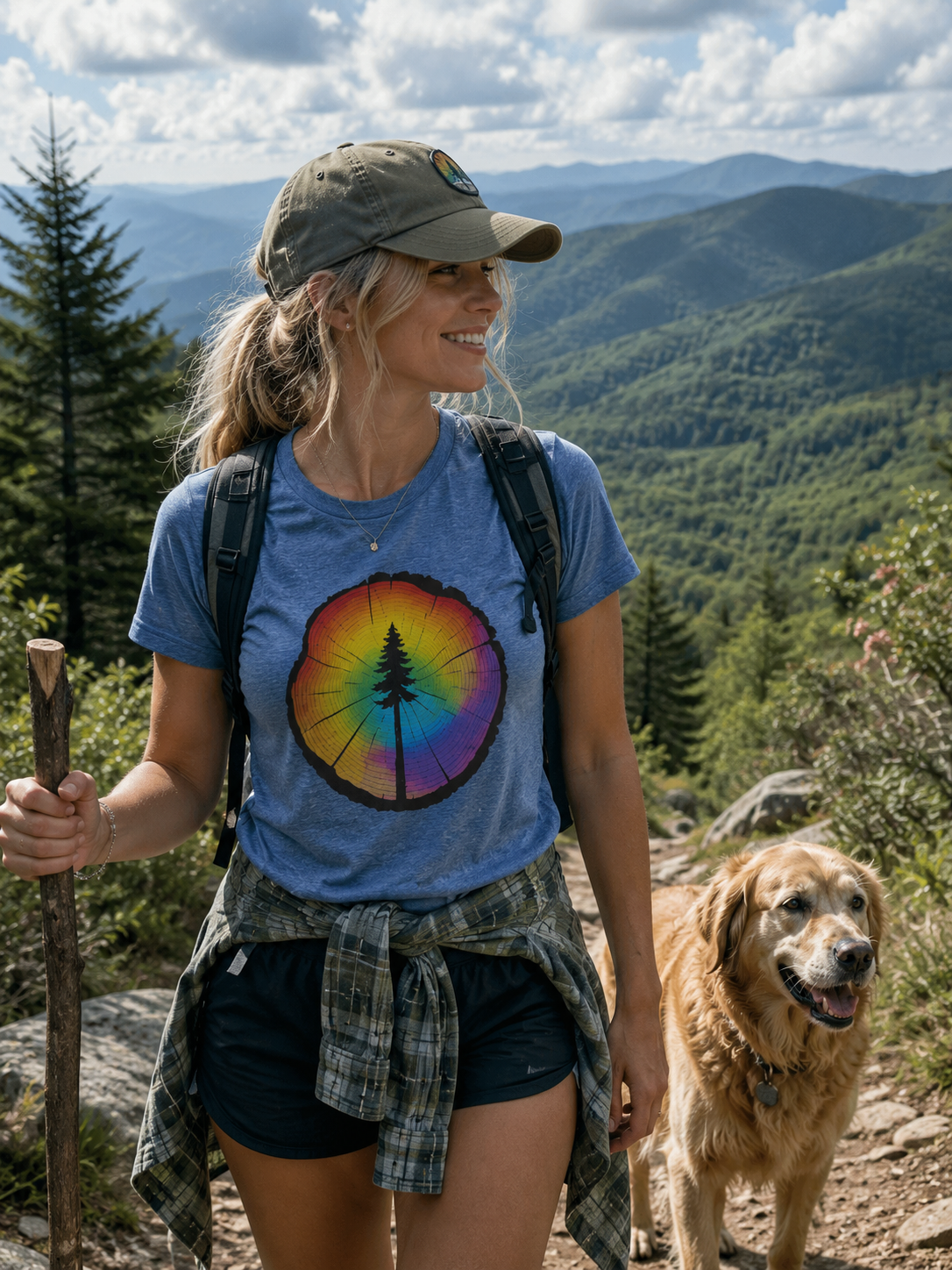 Rooted in Pride Rainbow Tree Ring T-Shirt